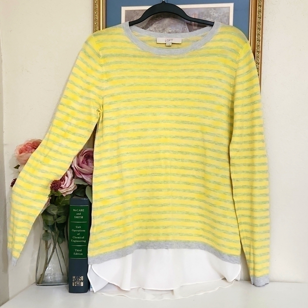 Cotton/Silk Blend Long Sleeve Top Preppy Collegiate Career Teacher Contemporary